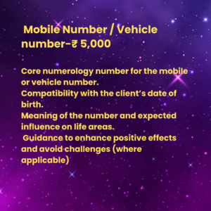 Mobile / Vehicle Number Numerology