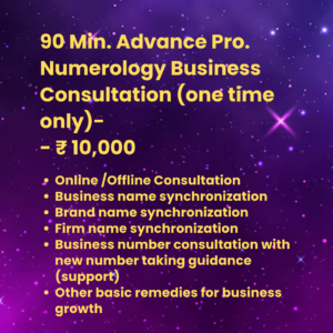 90 Min. Advance Pro. Numerology Business Consultation (one time only)